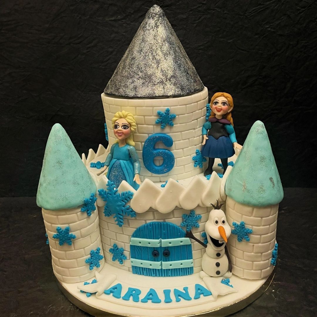 2-Tier Frozen Castle Theme Cake