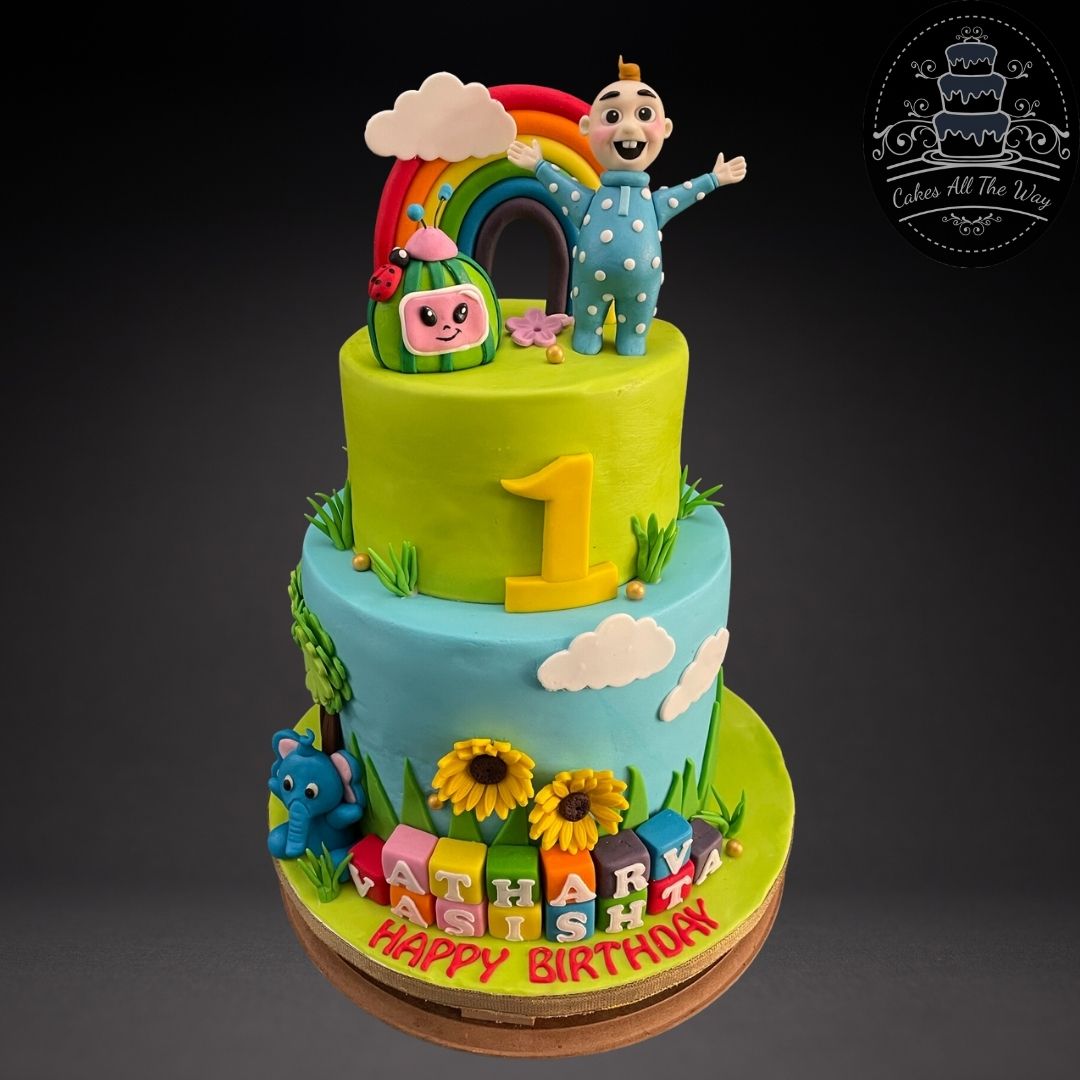 2-Tier Cocomelon Theme Cake