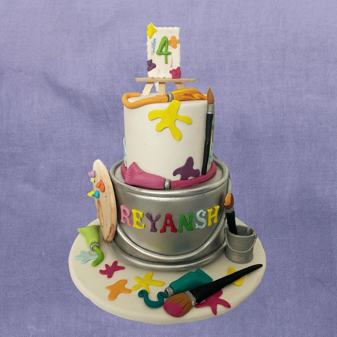 2-Tier Painter Theme Cake