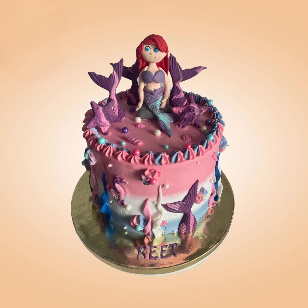 Pink Mermaid Theme Cake