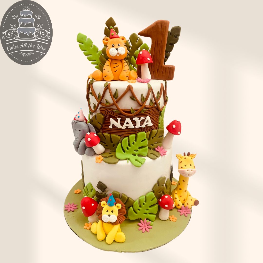 jungle theme cake