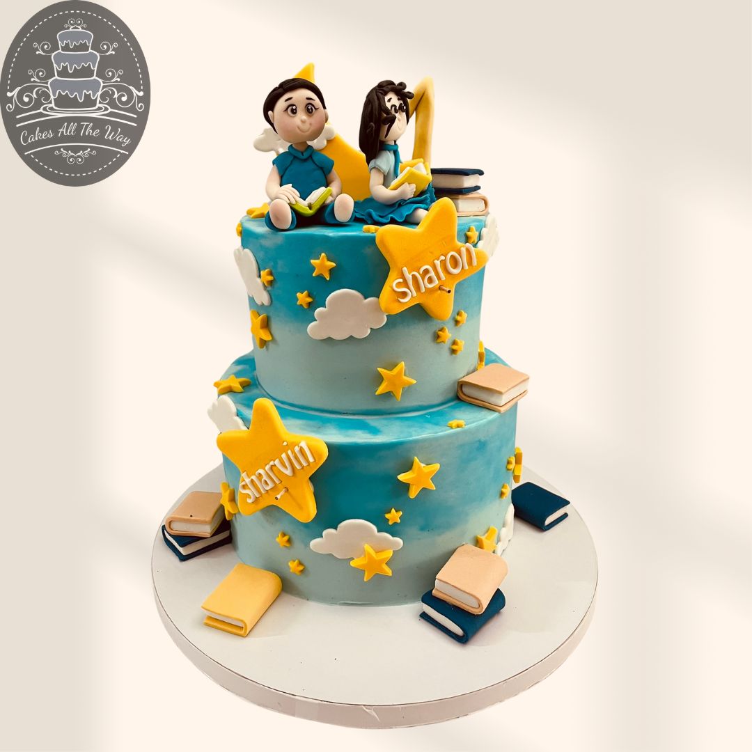 2 tier twins cake