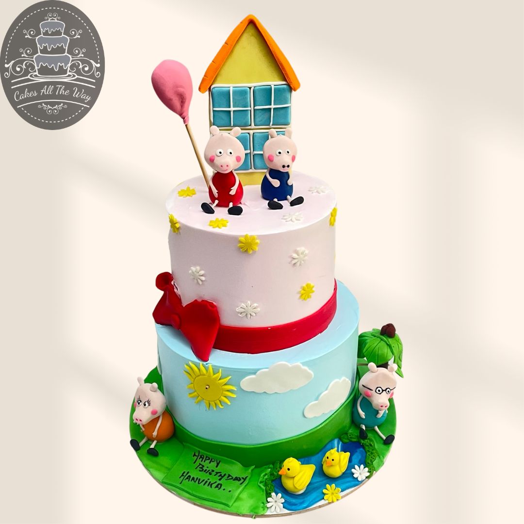 2-Tier Peppa Theme Cake