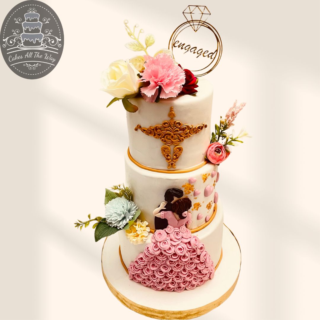 3 Tier Engagement Cake