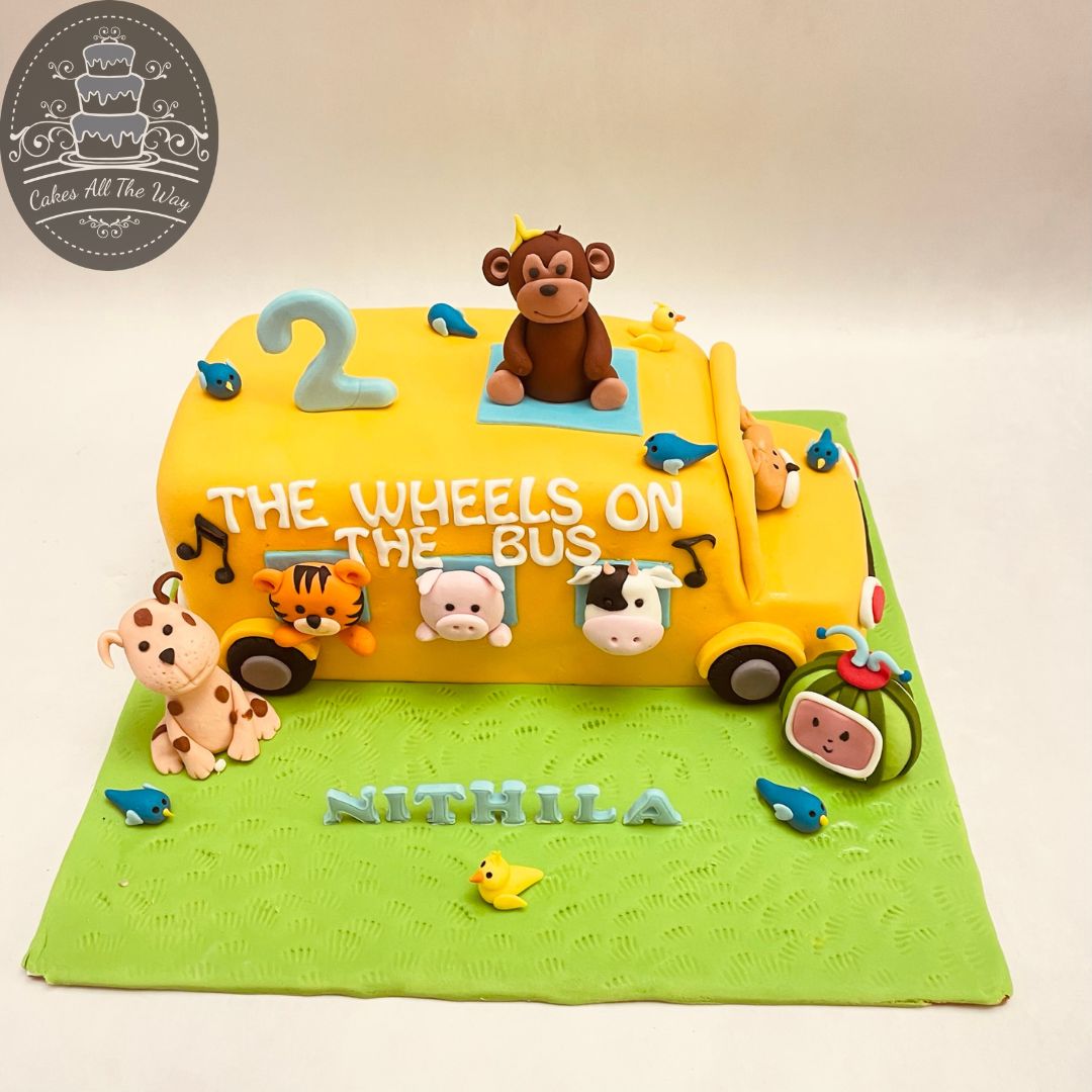 Cocomelon Bus Theme Cake
