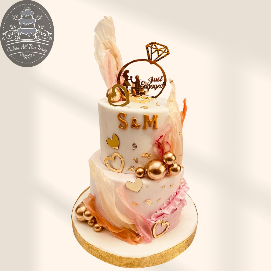 2 Tier Engagement Cake