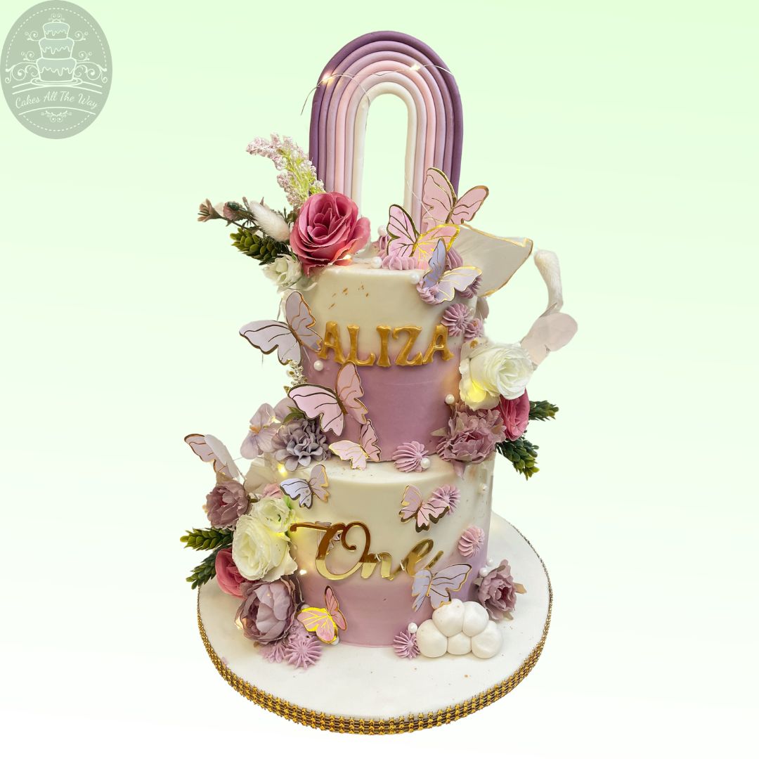 Butterfly Theme Cake with Lights