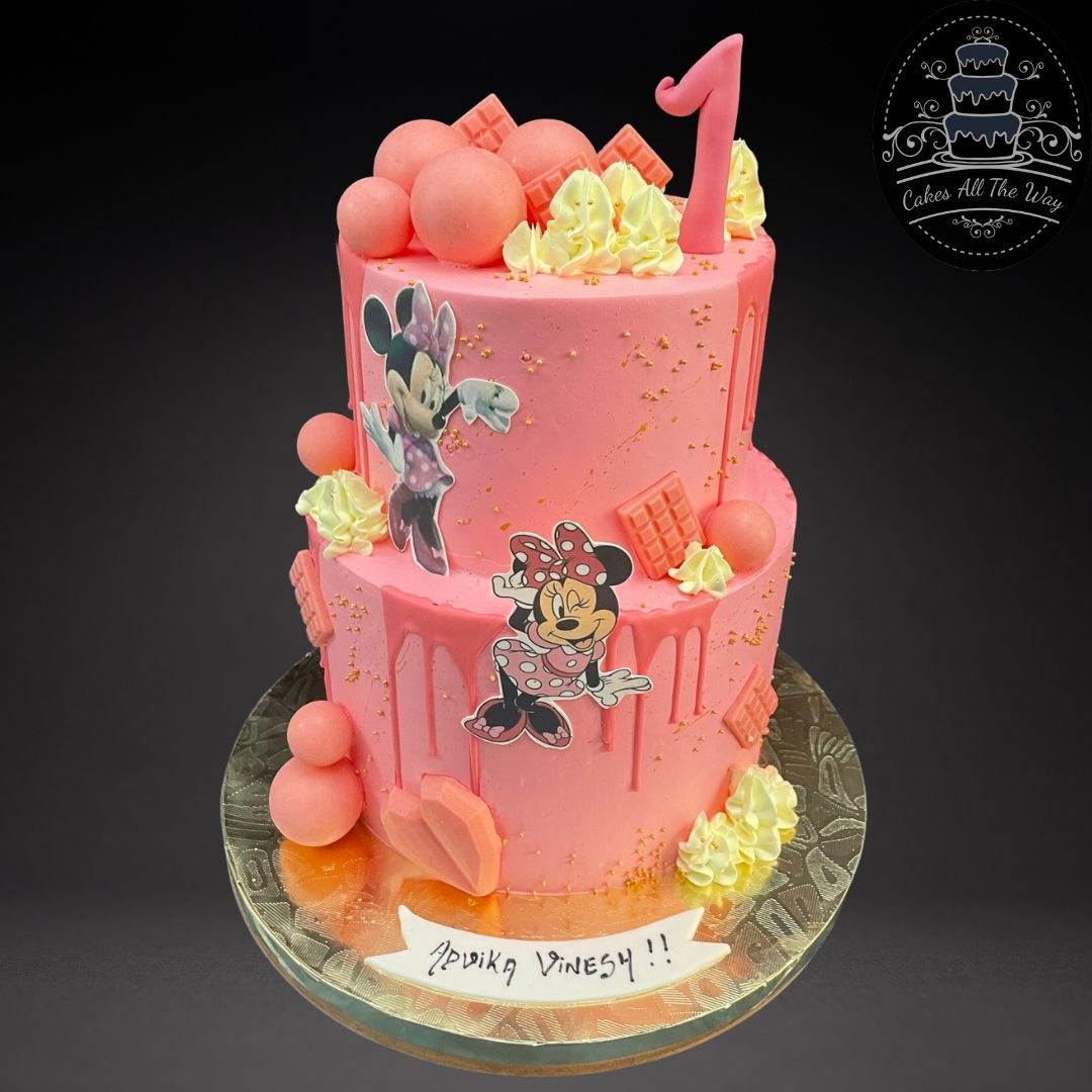 2-Tier Minnie Mouse Theme Cake
