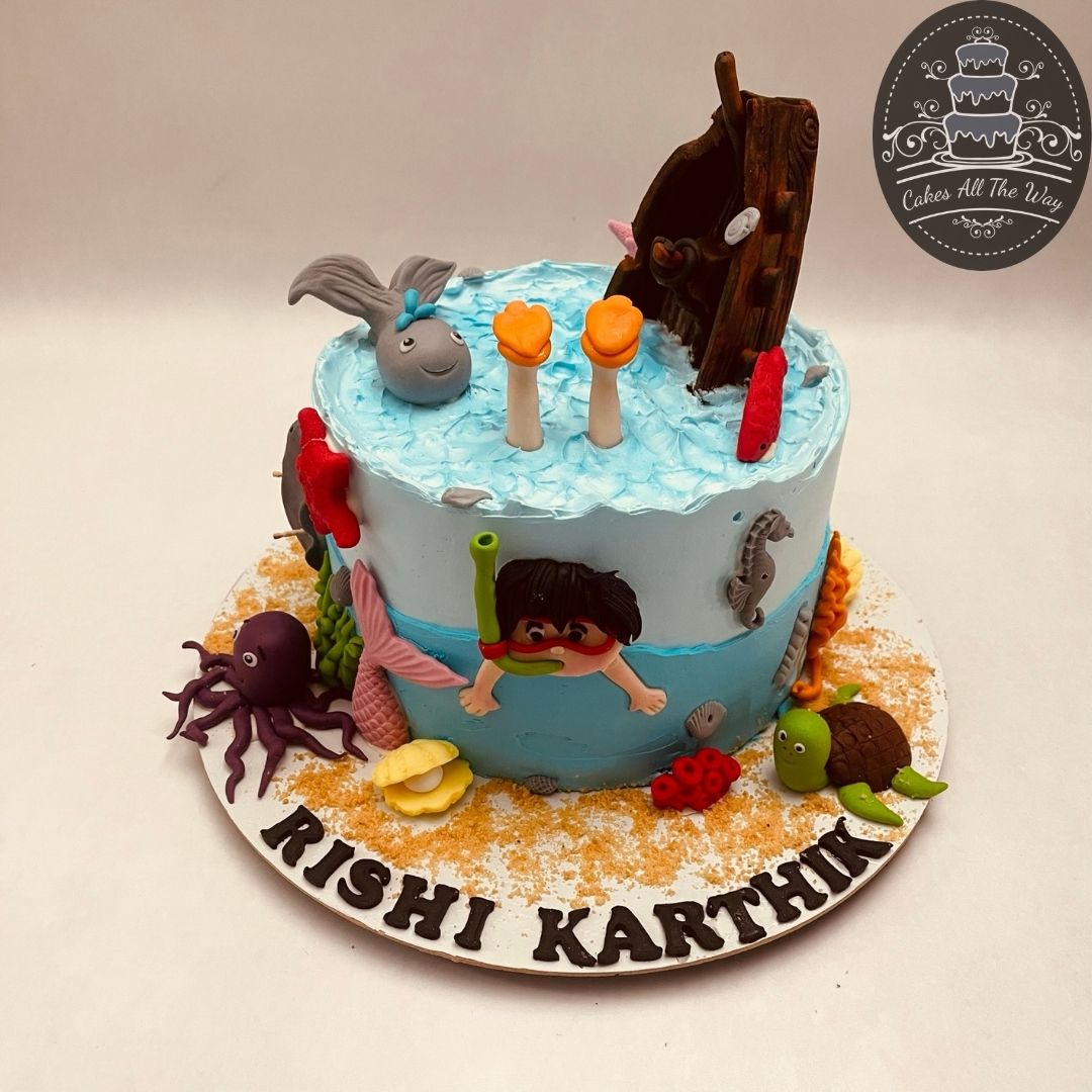 Underwater Ship Wreck Theme Cake
