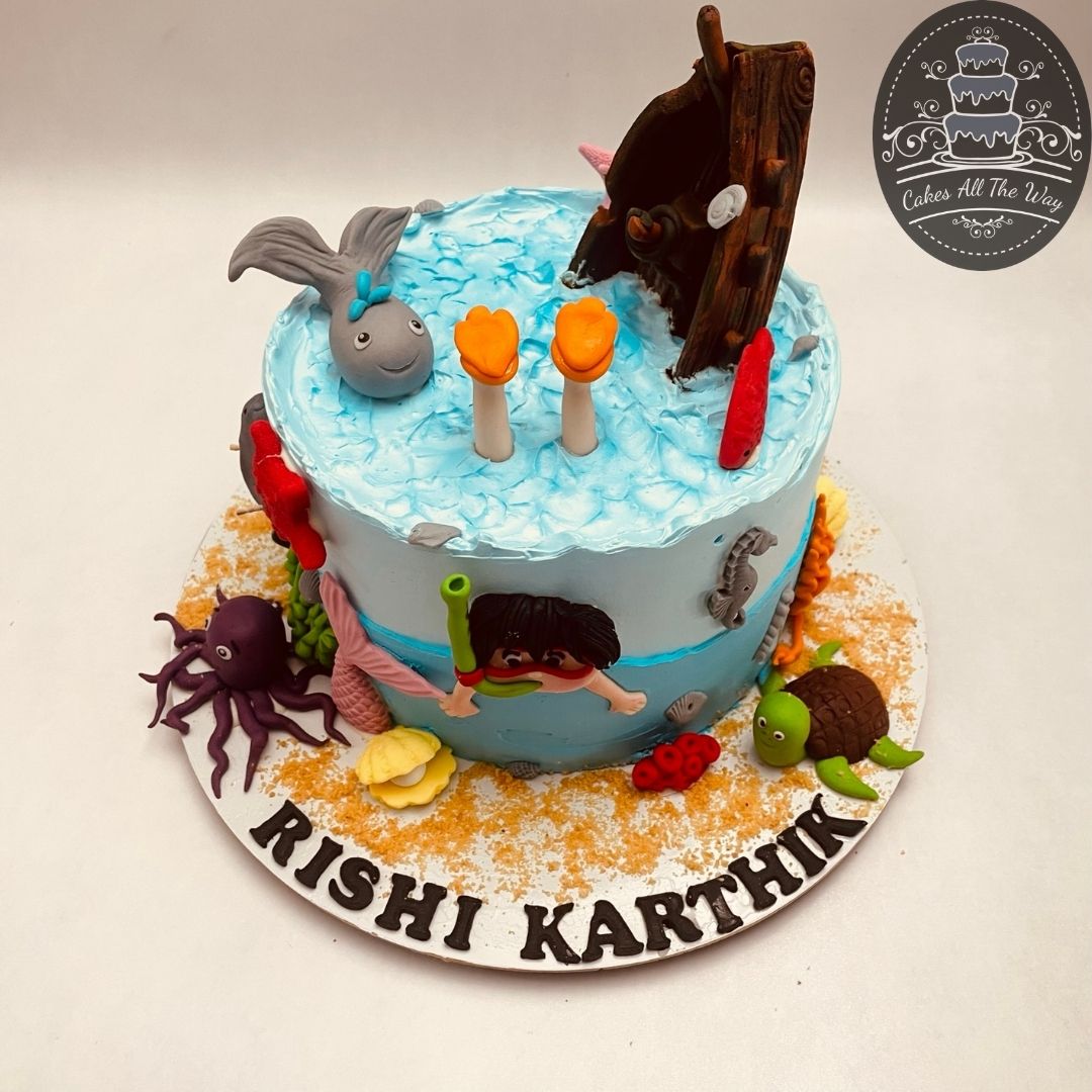Underwater Ship Wreck Theme Cake