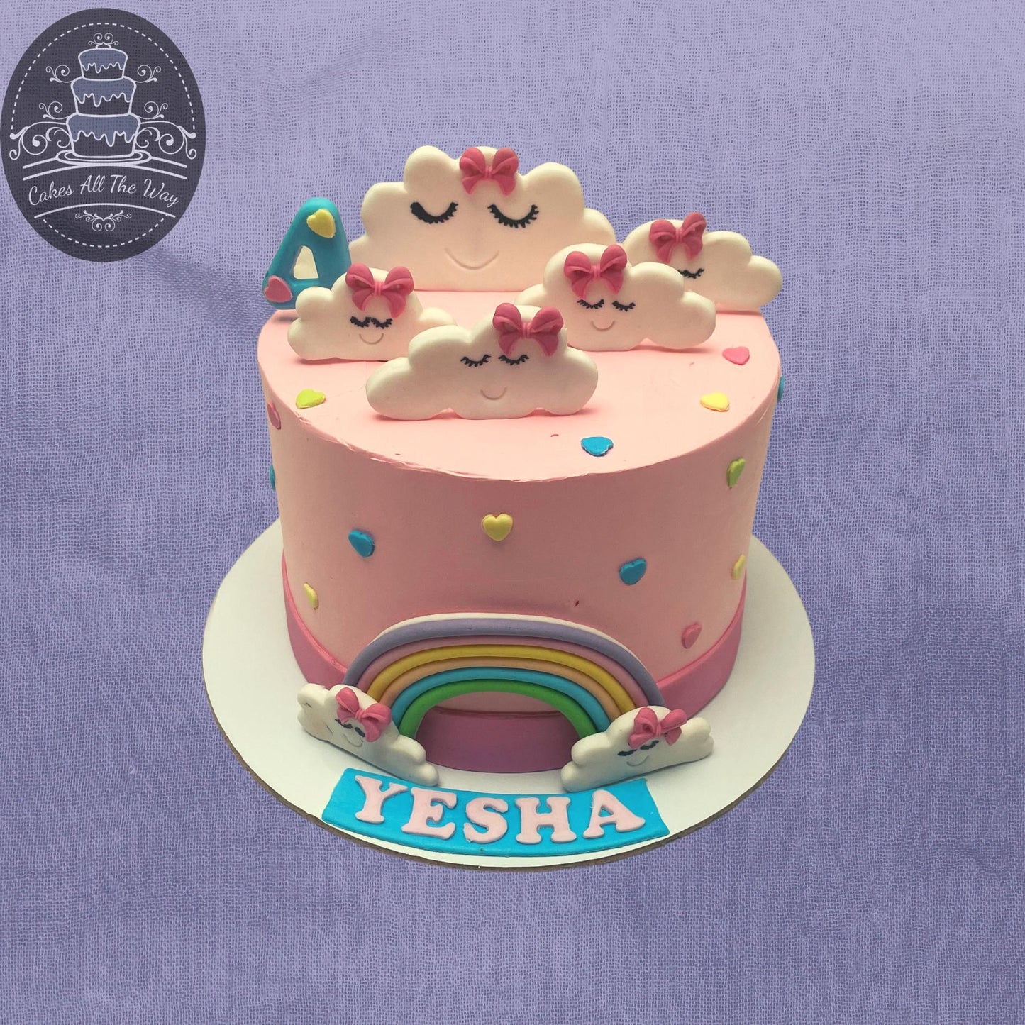 Cloud and Rainbow Theme Cake