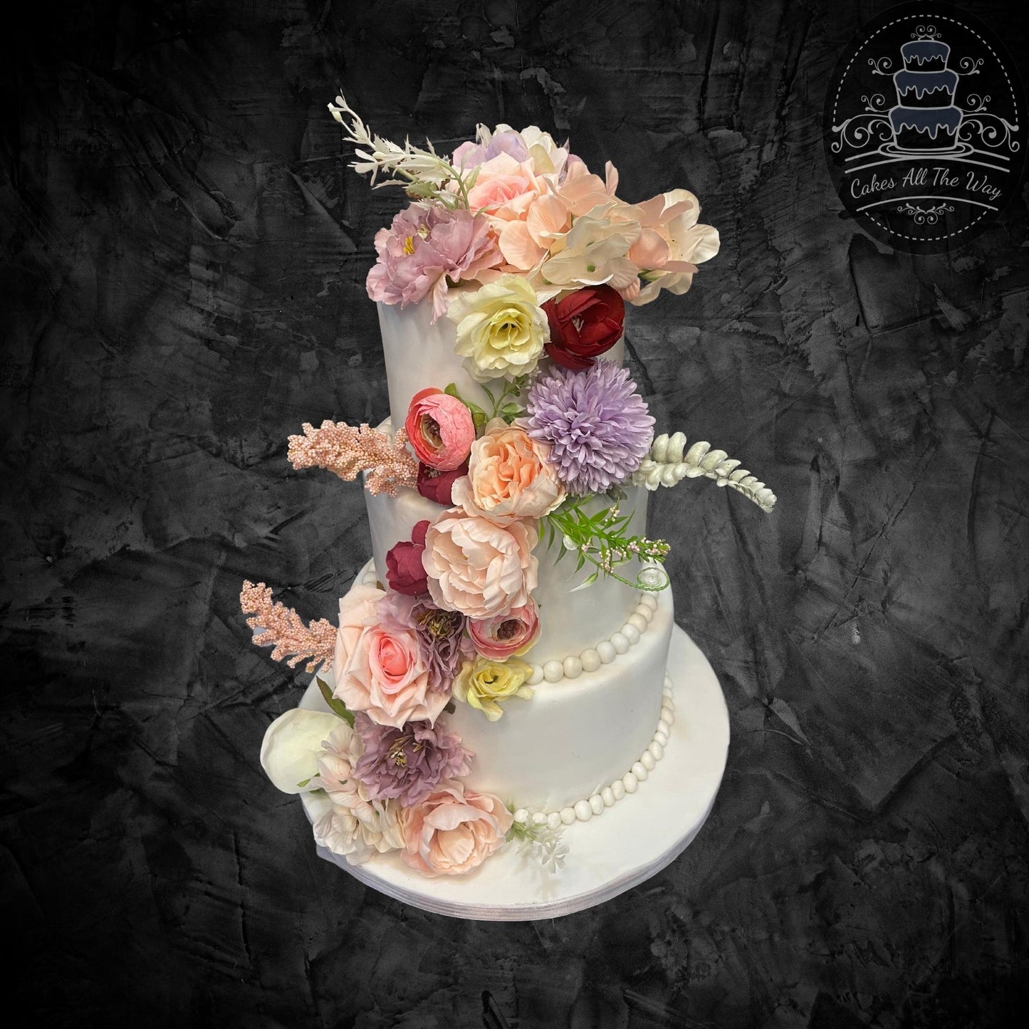 3-Tier White Wedding Cake