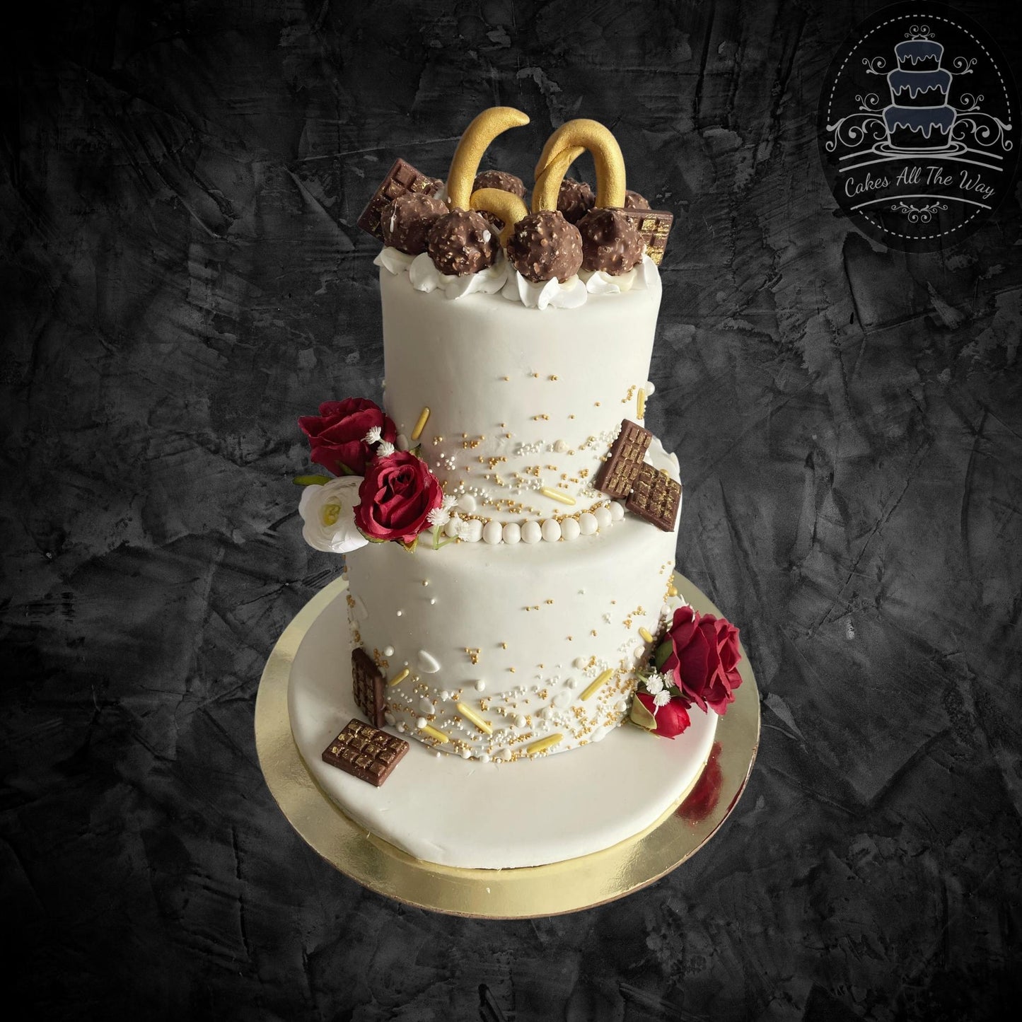 2-Tier 60th Anniversary Cake