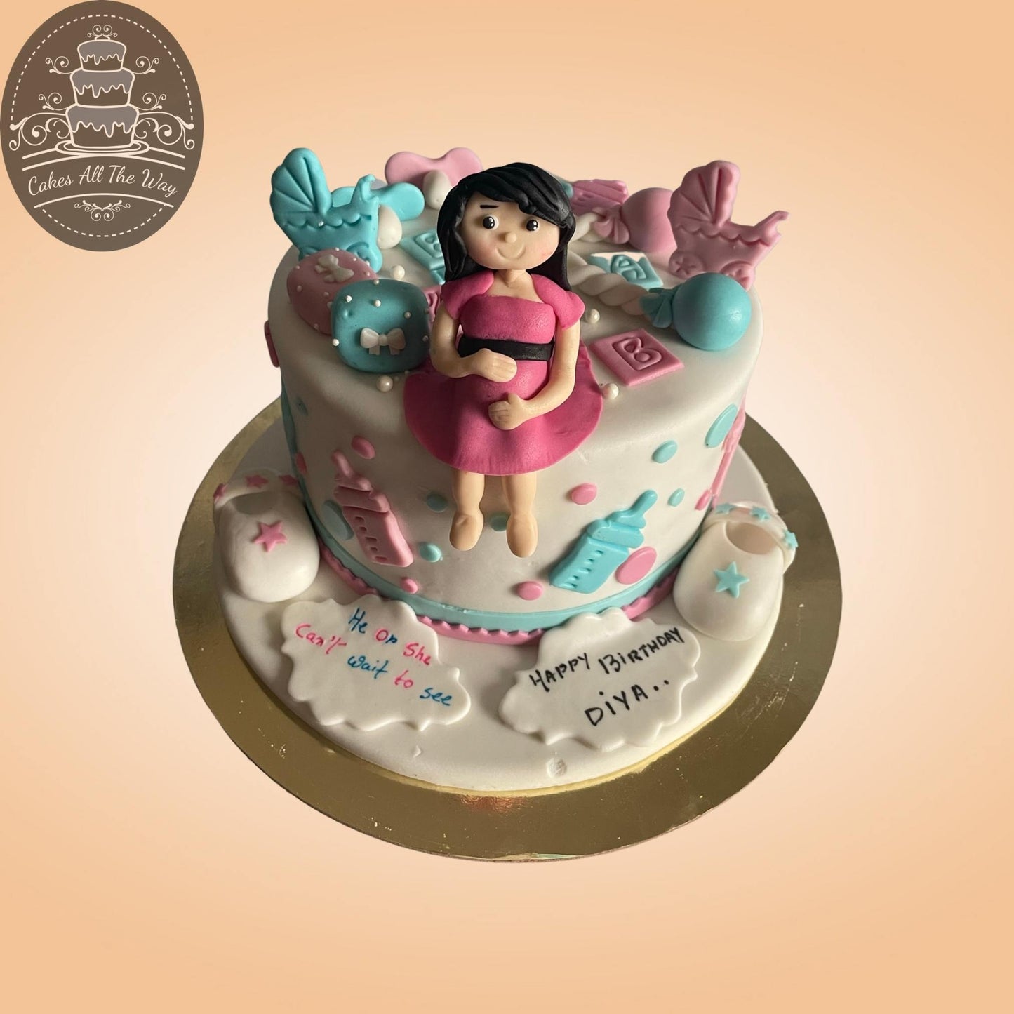 Mother Baby Shower Theme Cake