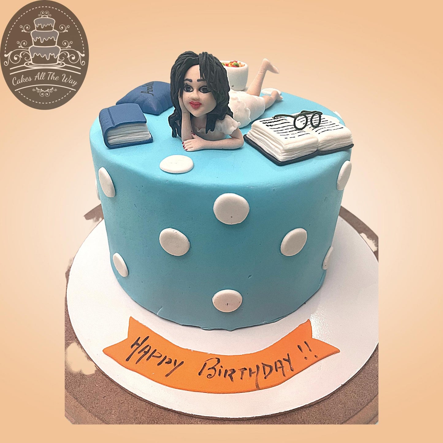 Bookworm Theme Cake