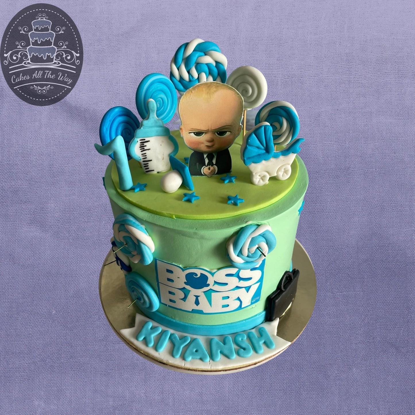 Green Boss Baby Theme Cake