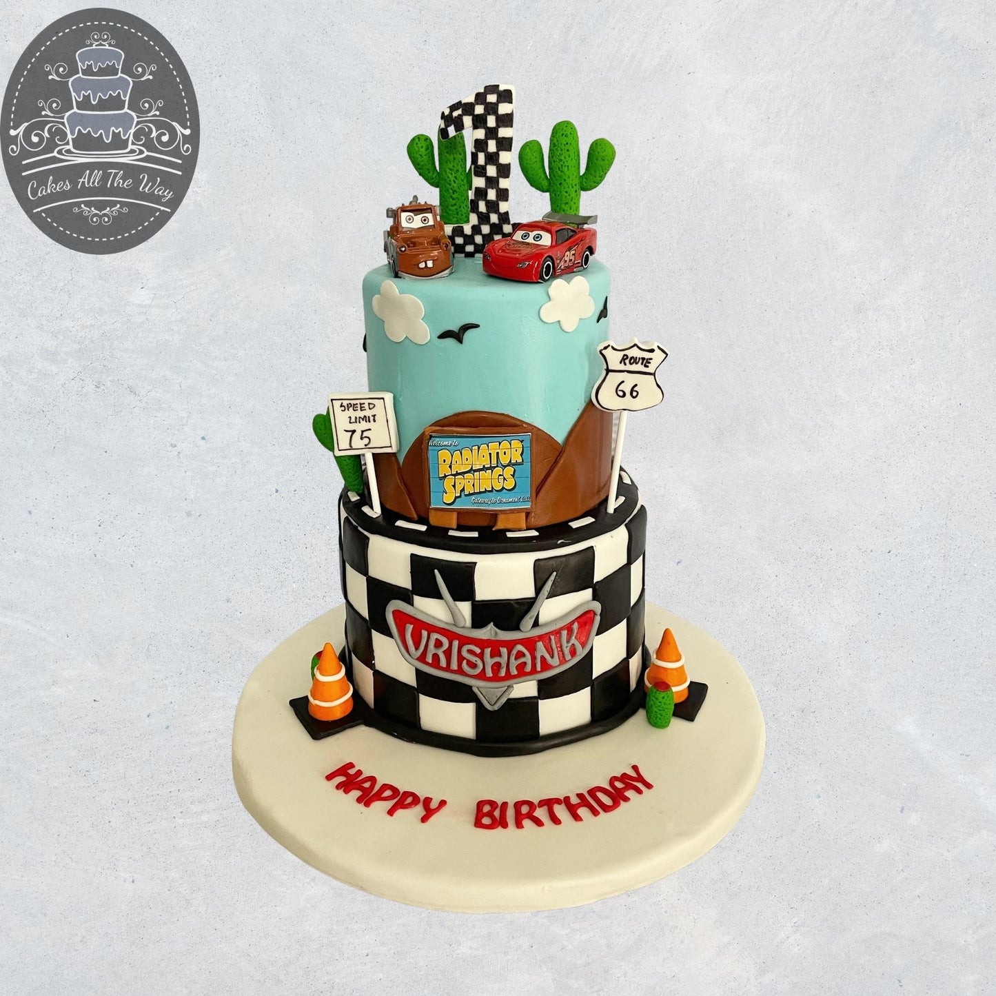 2-Tier Cars Theme Cake