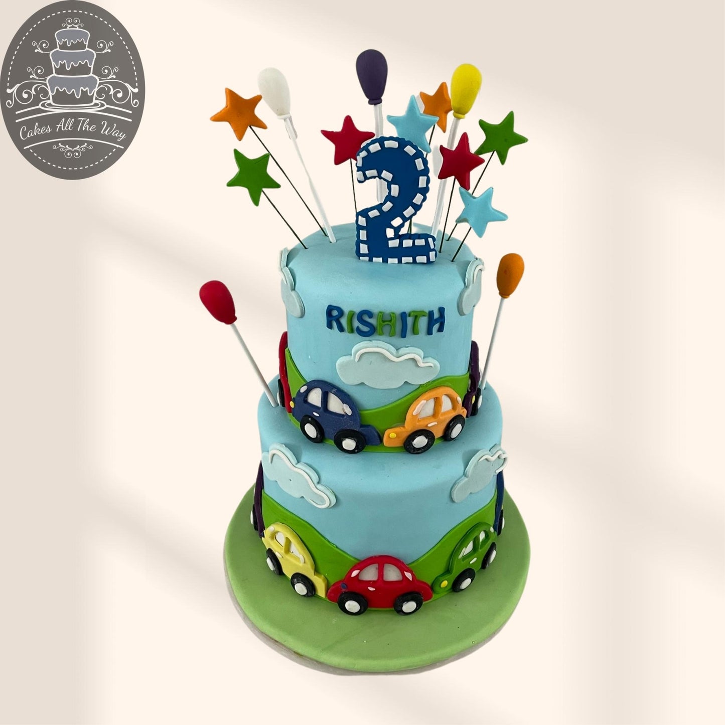 2-Tier Toy Cars Theme Cake