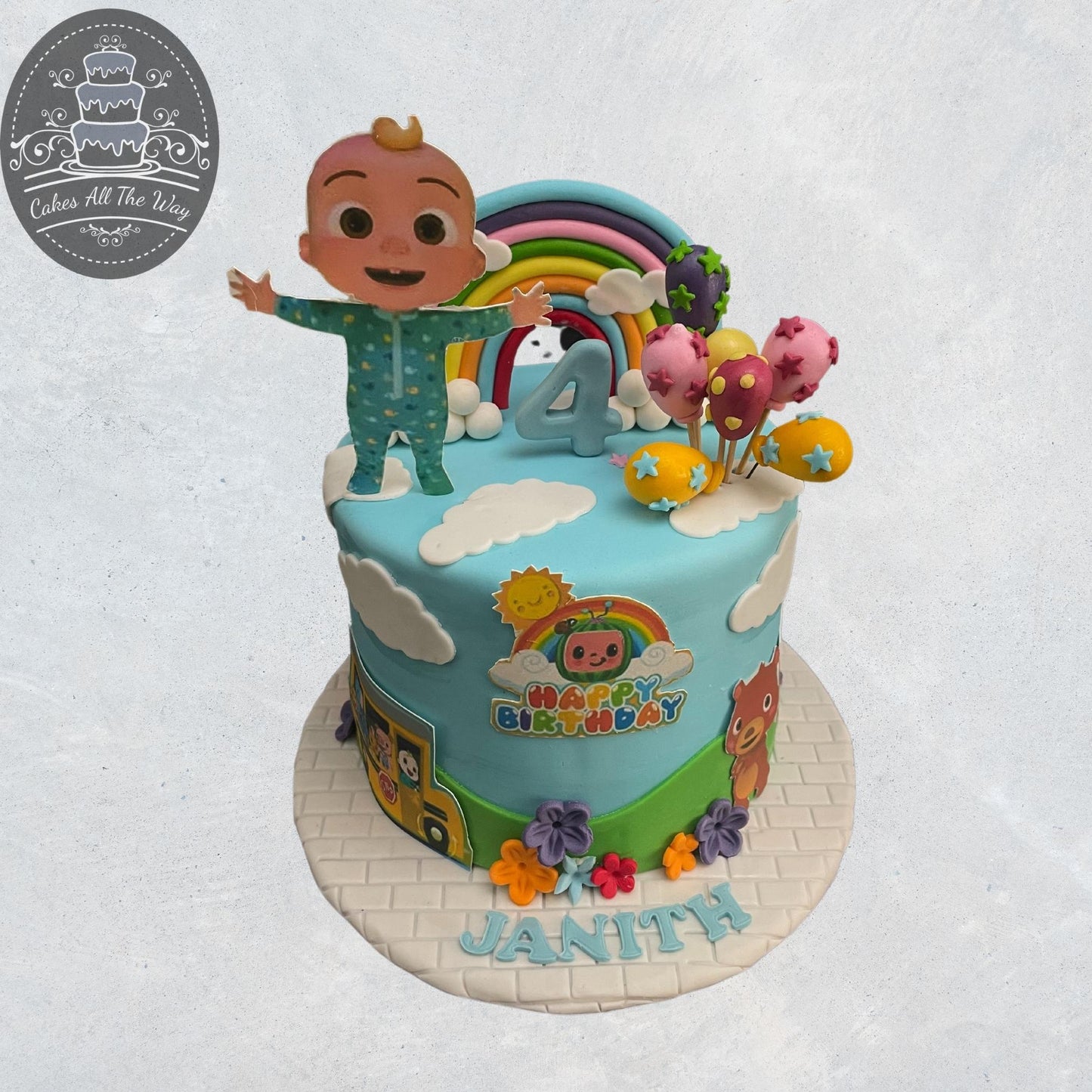 Cocomelon Balloons Theme Cake