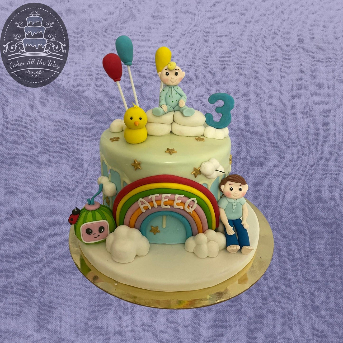 Cocomelon JJ and Tom Tom Theme Cake