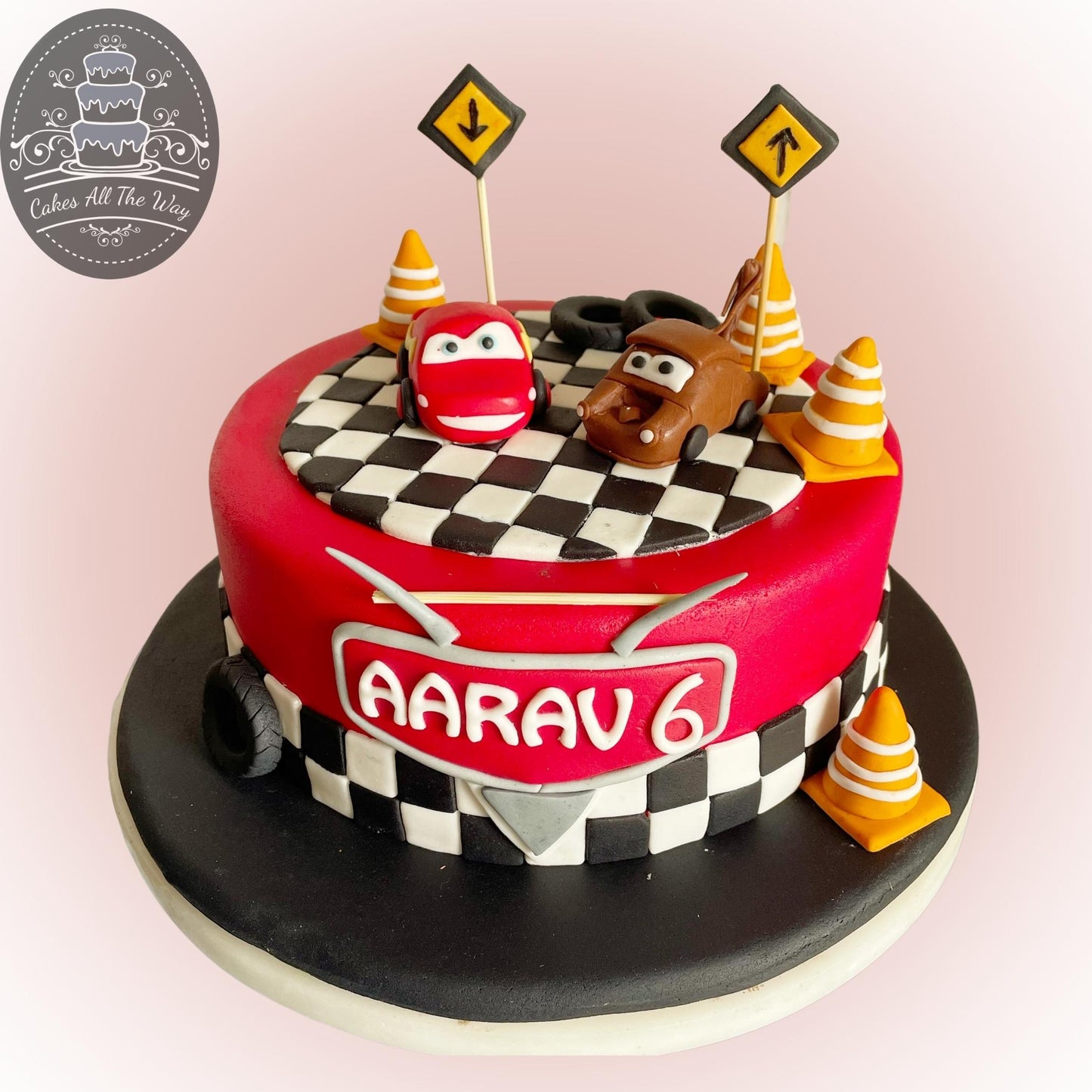 Mcqueen and Mater Theme Cake