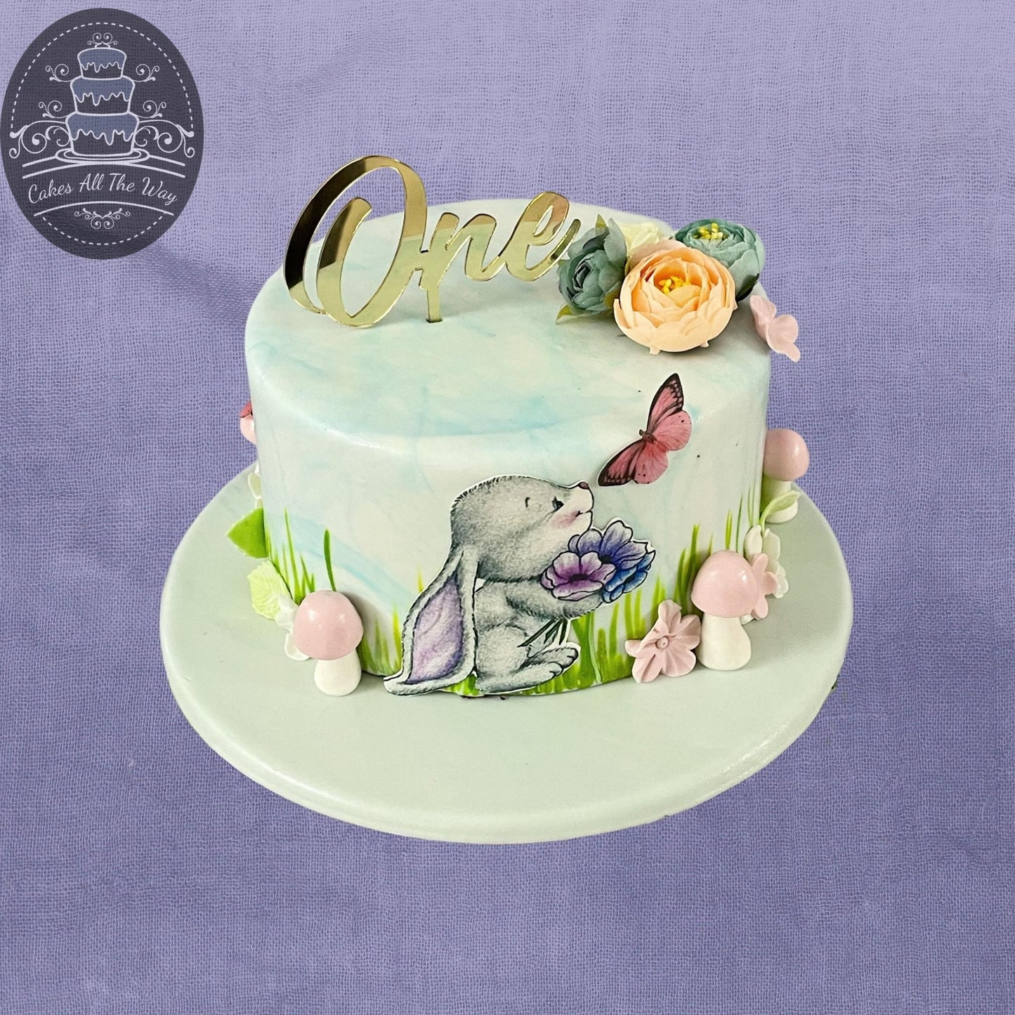 Mushroom Garden Theme Cake