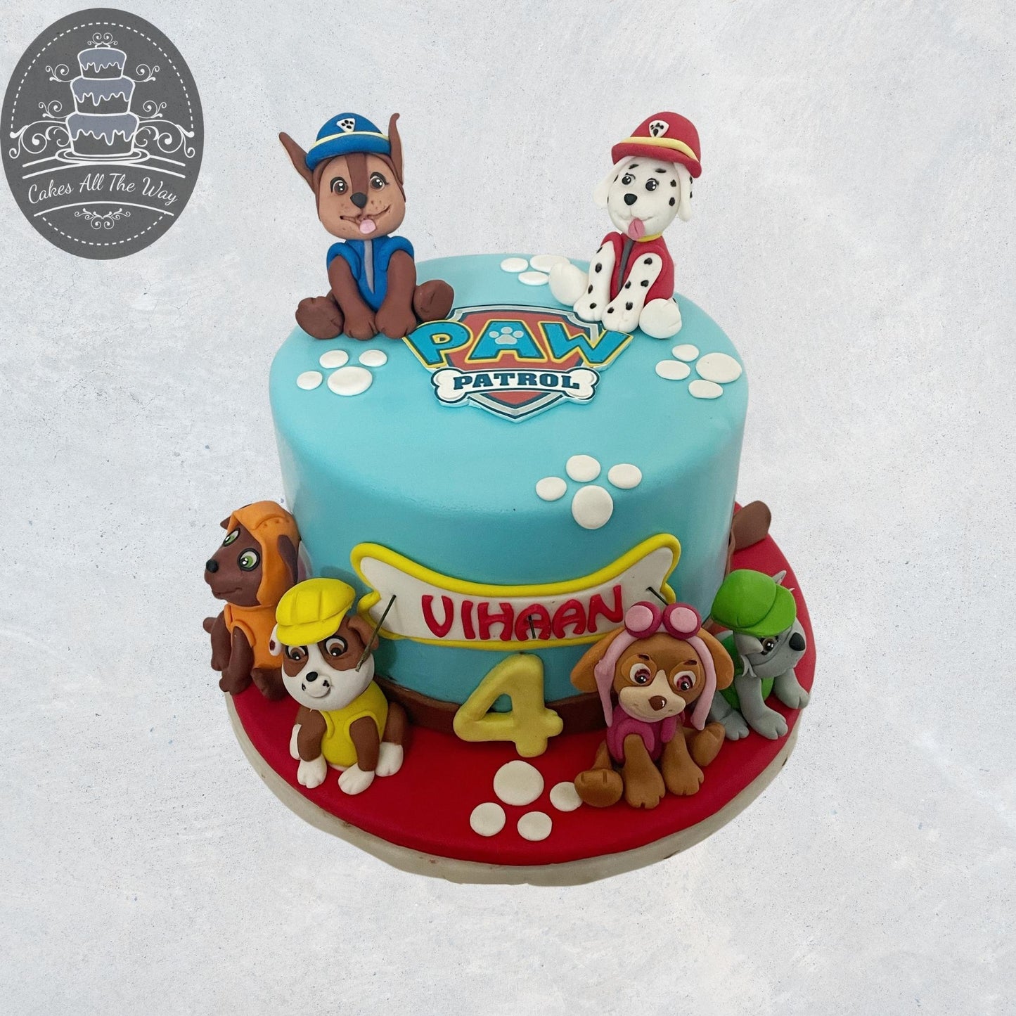 Blue Paw Patrol Theme Cake