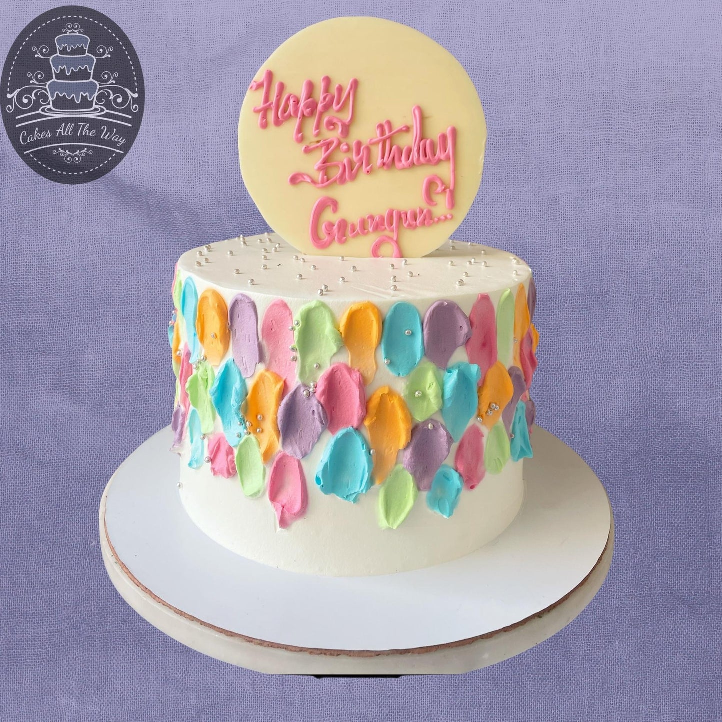 Rainbow Pastel Shades Theme Cake