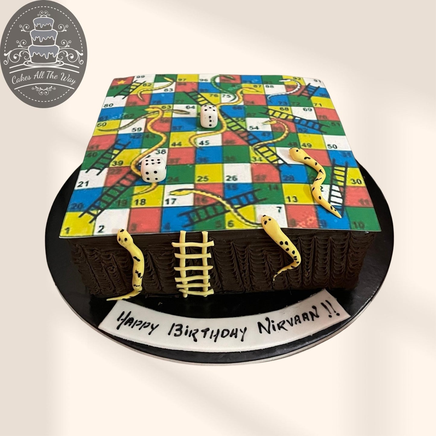 Snakes and Ladders Theme Cake