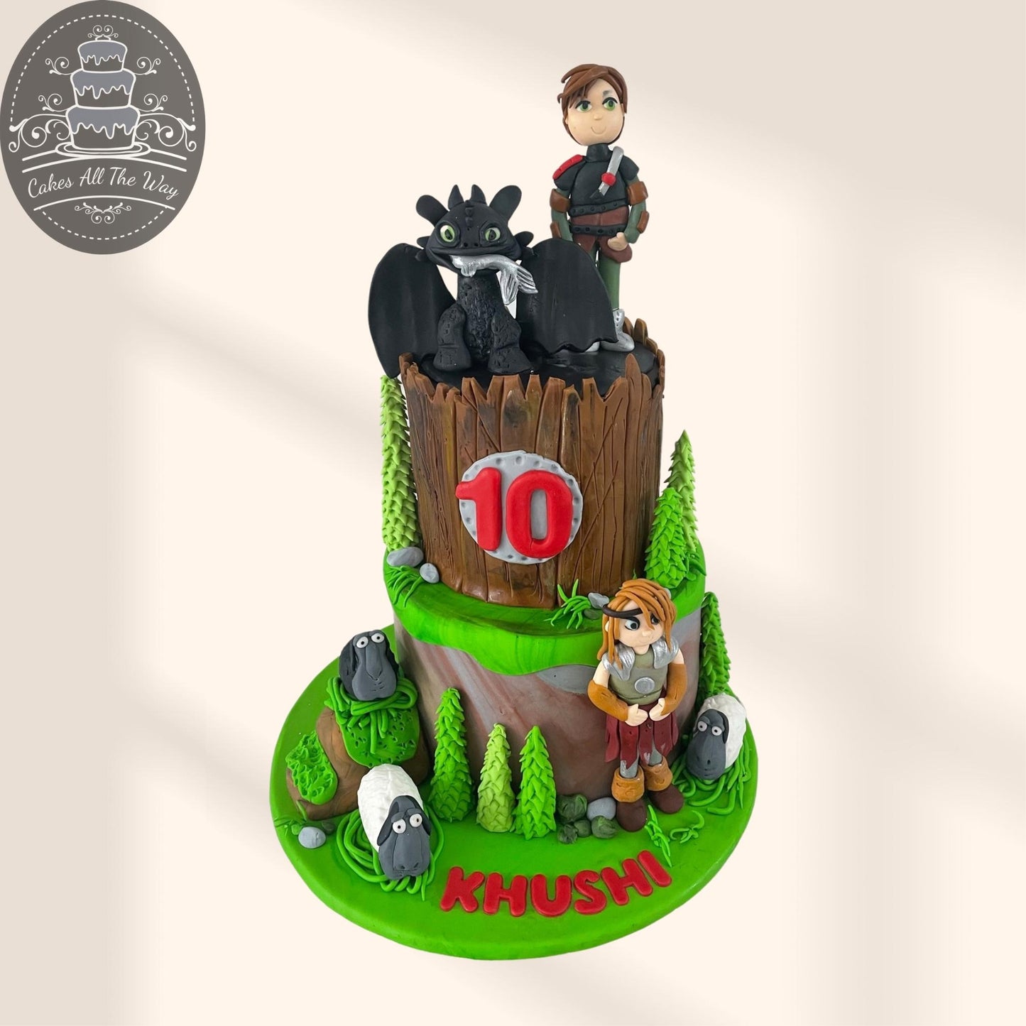 2-Tier Toothless Theme Cake