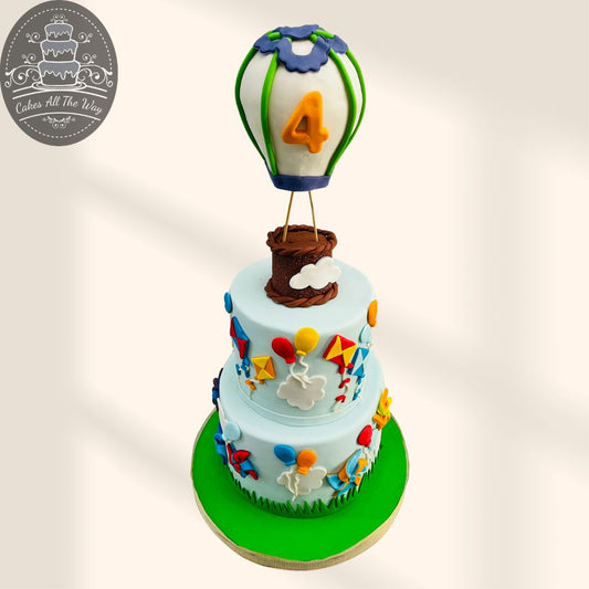 air balloon theme cake