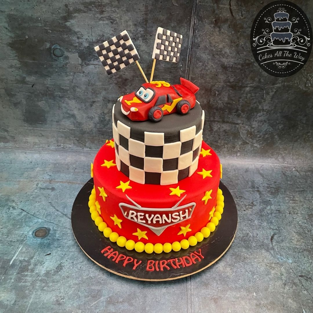 2-Tier Mcqueen Theme Cake