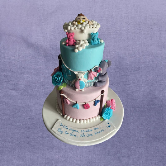 2-Tier Bath Tub Baby Shower Theme Cake