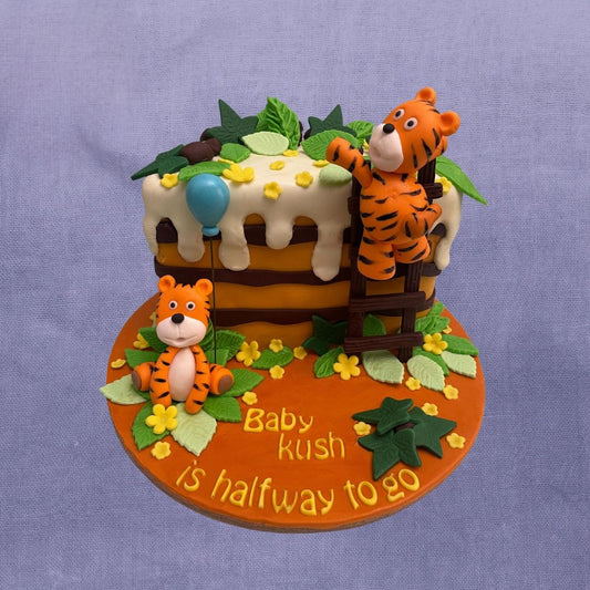 Tiger Half Birthday Theme Cake