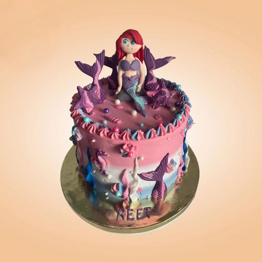 Pink Mermaid Theme Cake