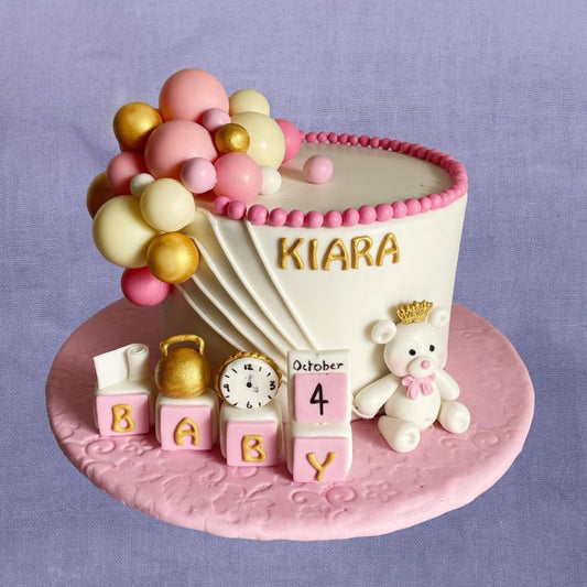 Teddy and Balloon Theme Cake
