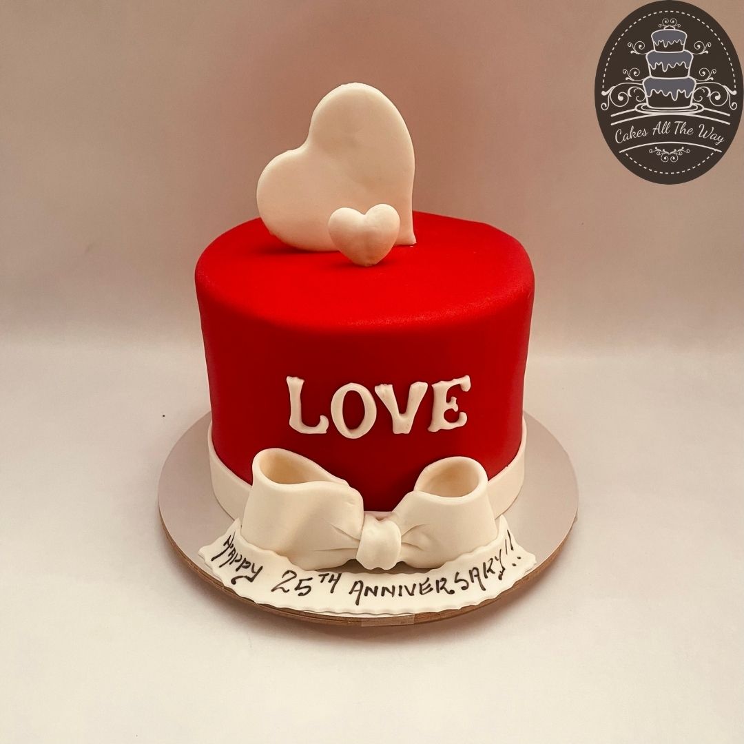 Red Love Theme Cake