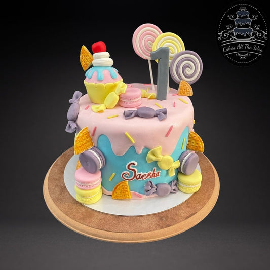 Pink Candy Land Theme Cake