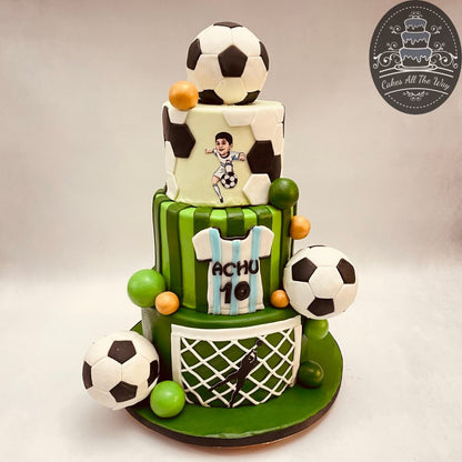 3-Tier Football Theme Cake