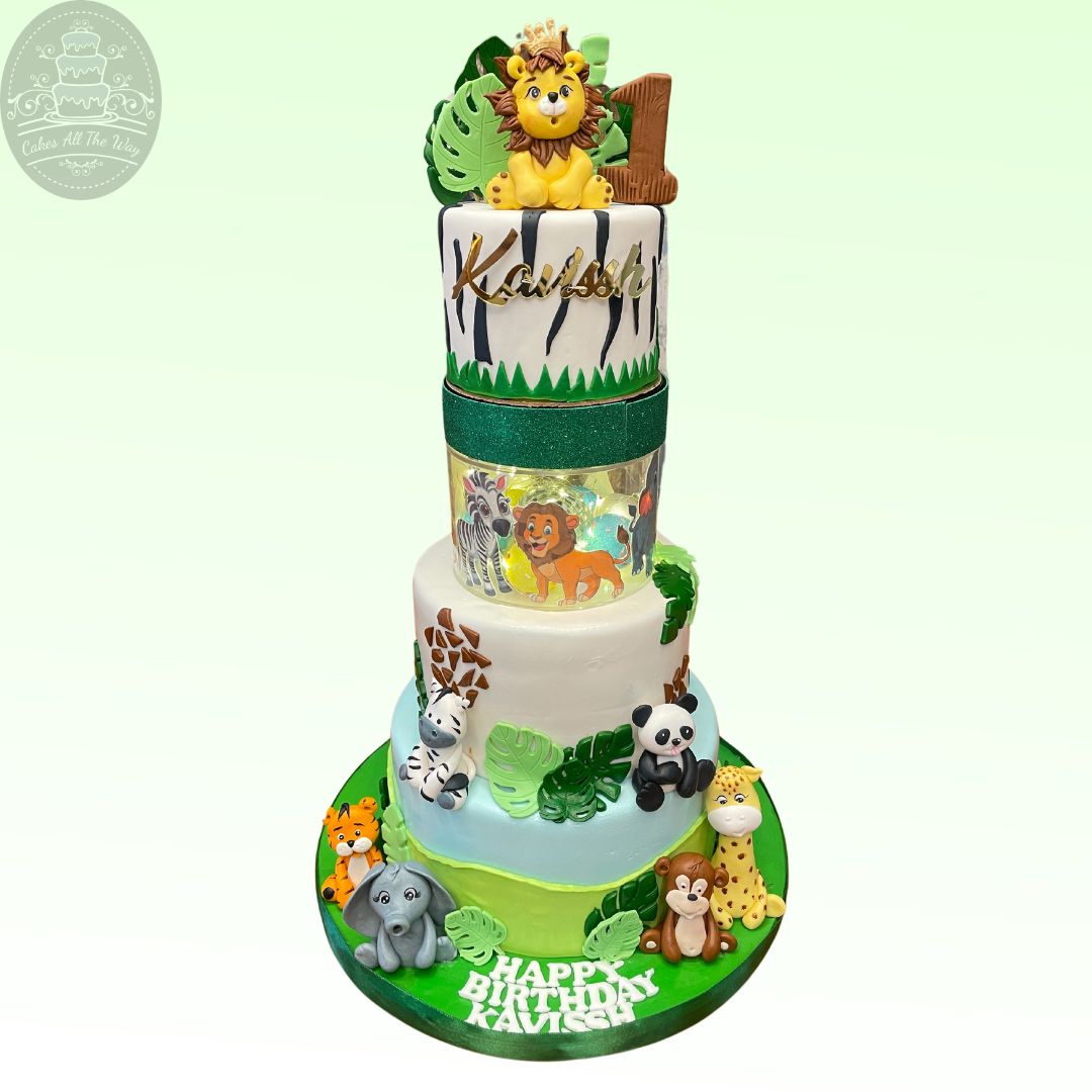 Rotating Jungle Theme Cake