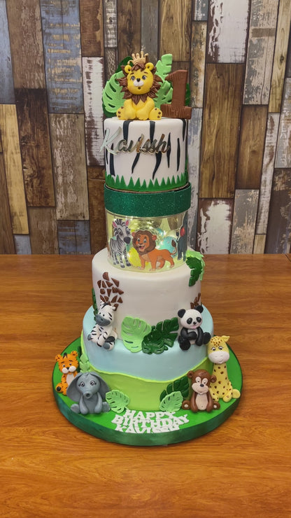 Rotating Jungle Theme Cake