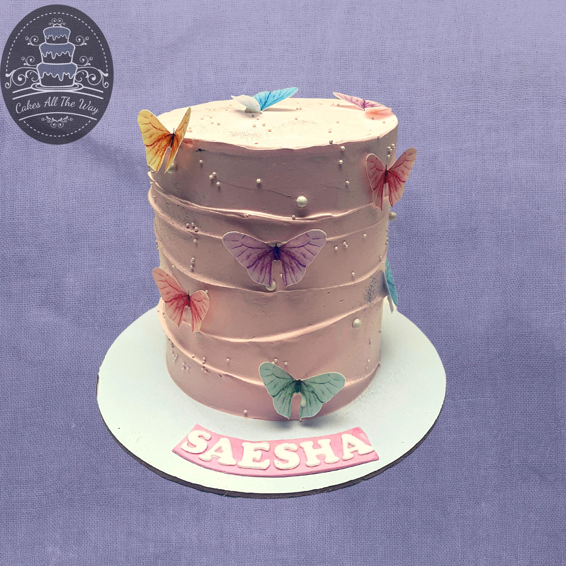 Tall Butterfly Theme Cake