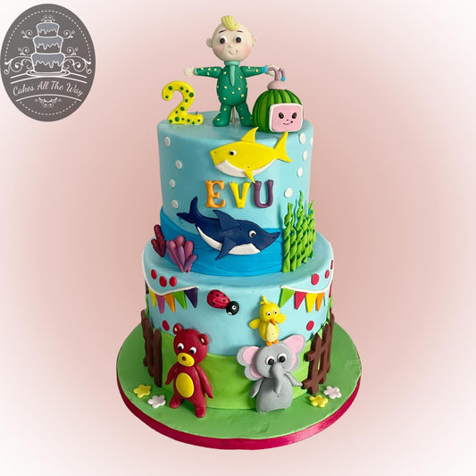 2-Tier Cocomelon Theme Cake