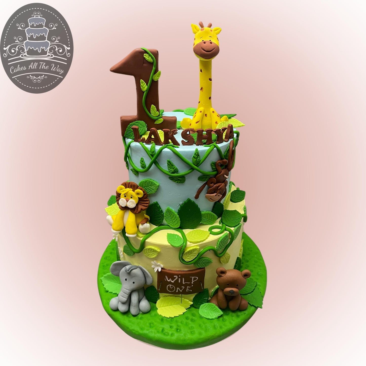 2-Tier One Year Jungle Theme Cake