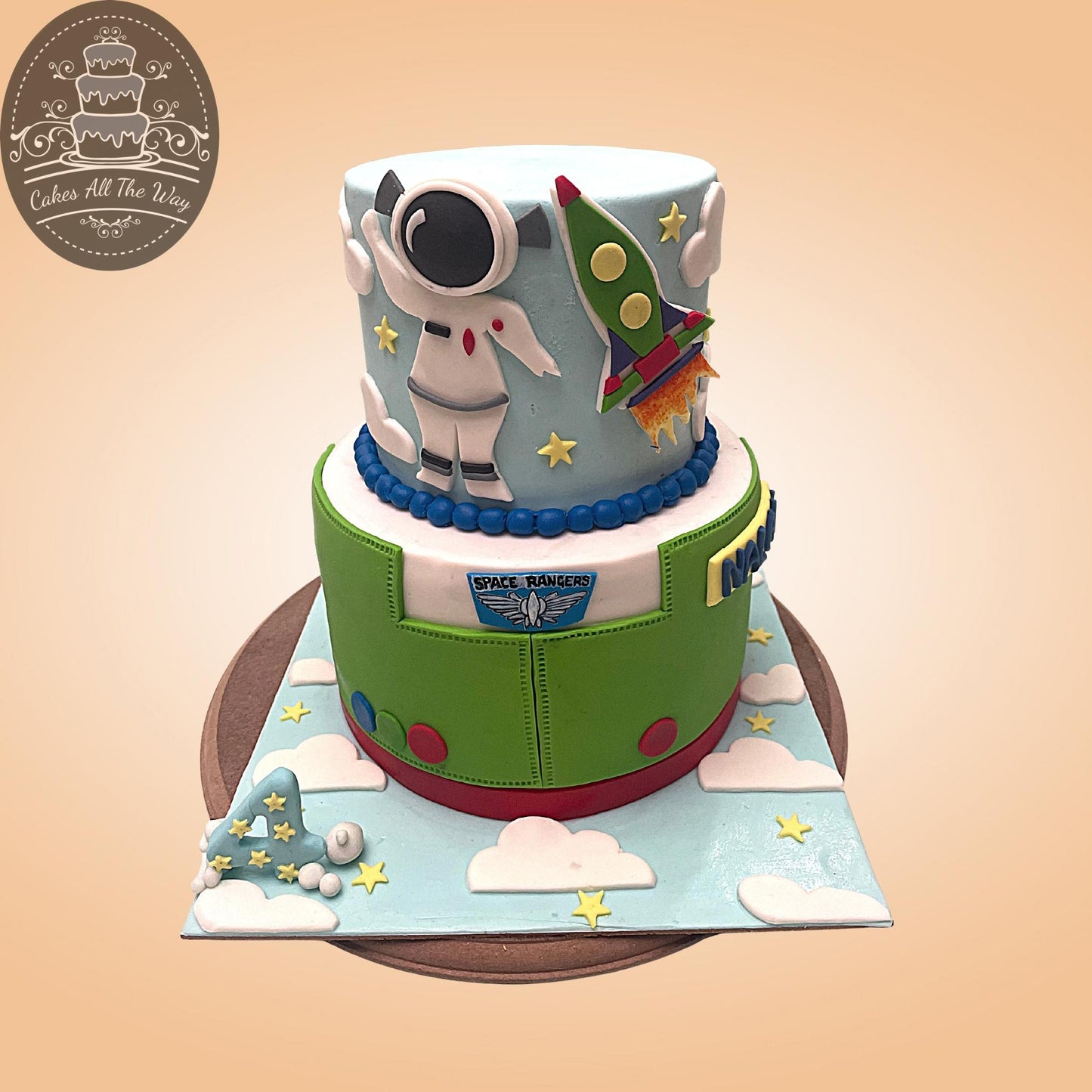 2-Tier Space Theme Cake