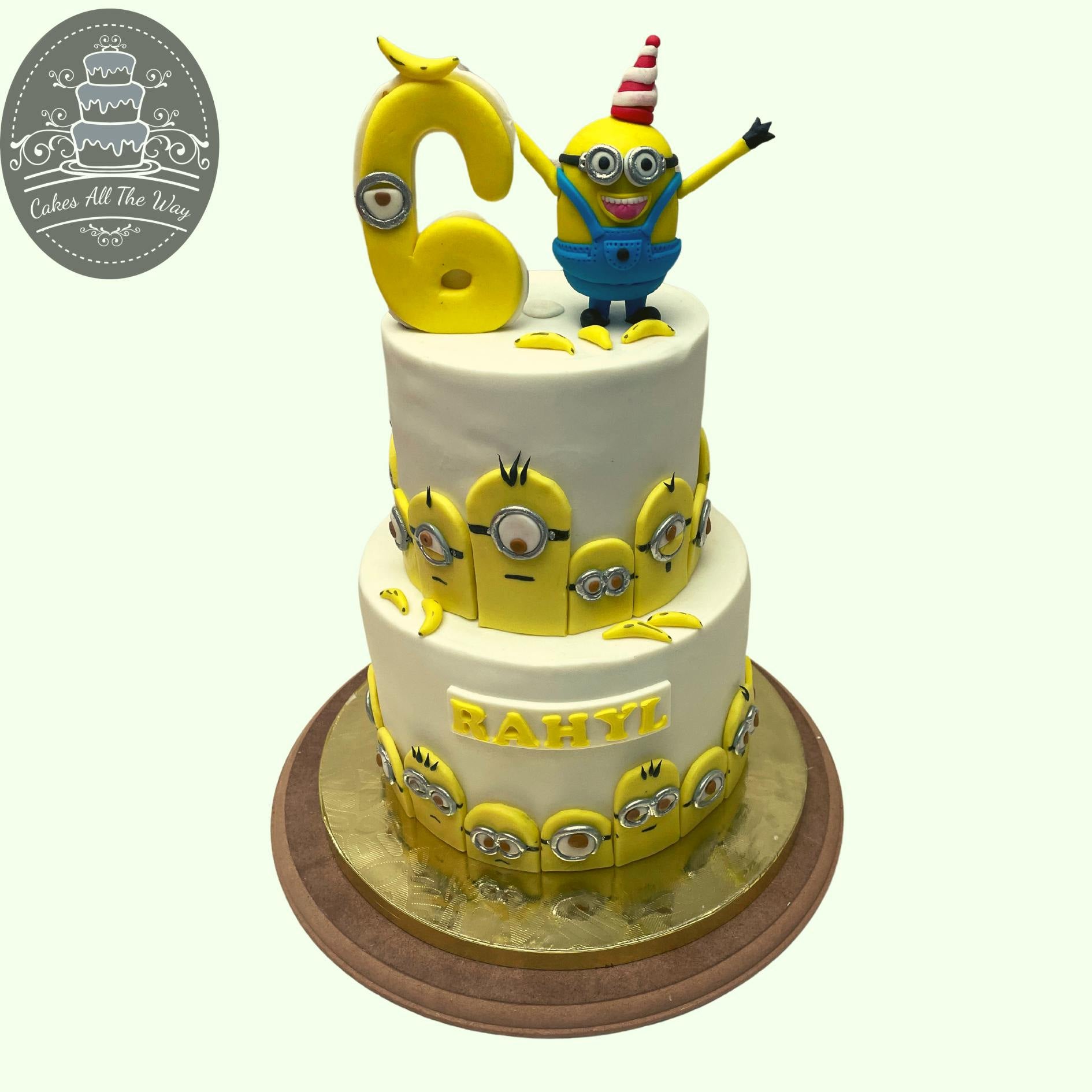 Two Tier Minion Theme Cake