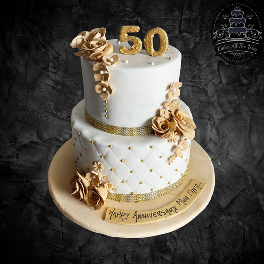 2-Tier 50th Anniversary Cake
