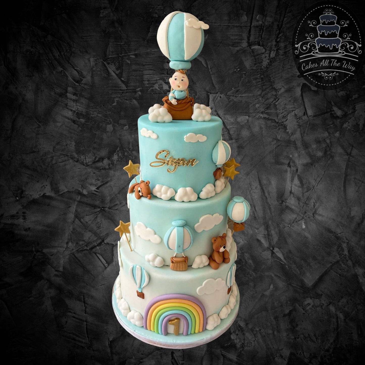 3-Tier Air Balloon Theme Cake