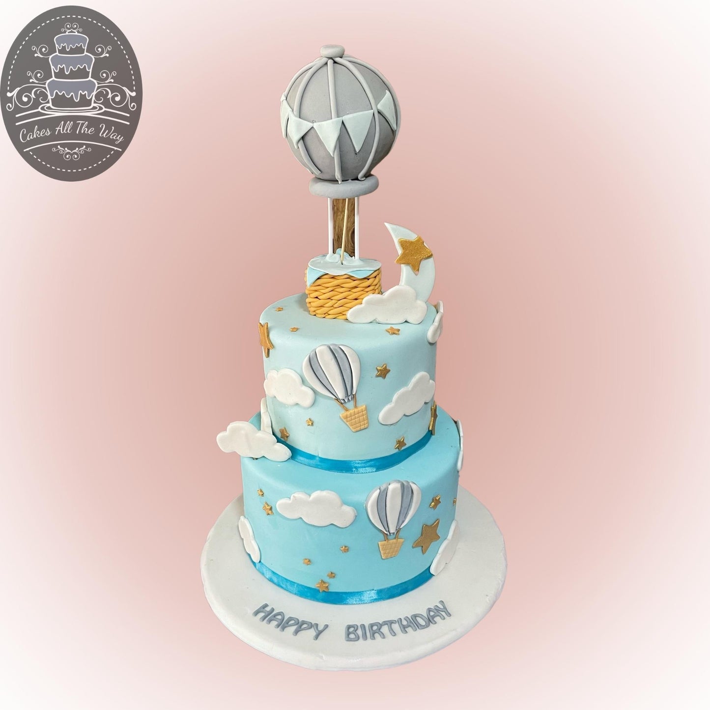 2-Tier Air Balloon Theme Cake