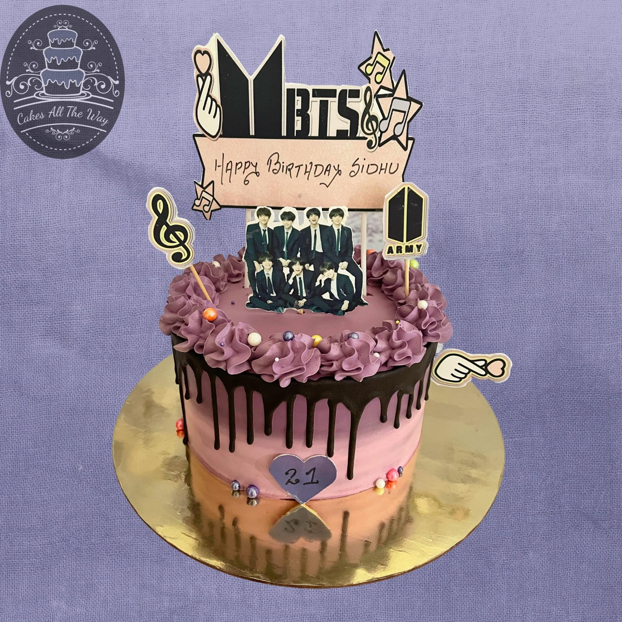 BTS Theme Cake|Best Customized Cakes in Hyderabad|CakeSmash.in